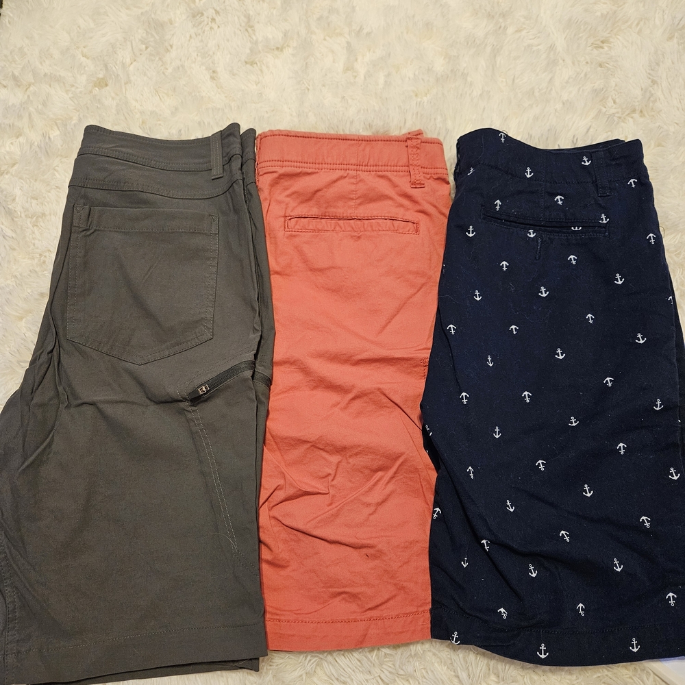 Carbon Men's Shorts - Olive, Coral, and Navy Anchor Print